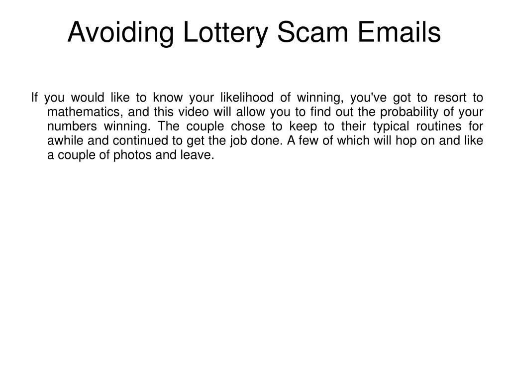 avoiding lottery scam emails