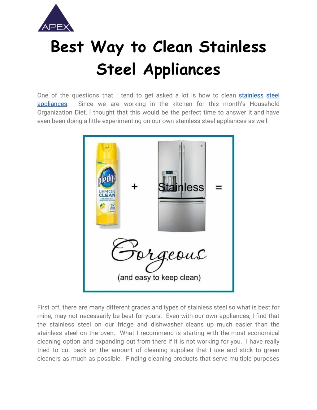 best way to clean stainless steel appliances