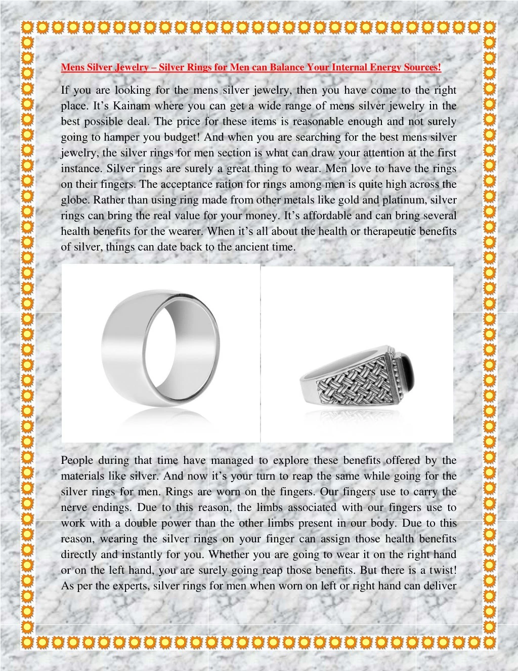 mens silver jewelry silver rings