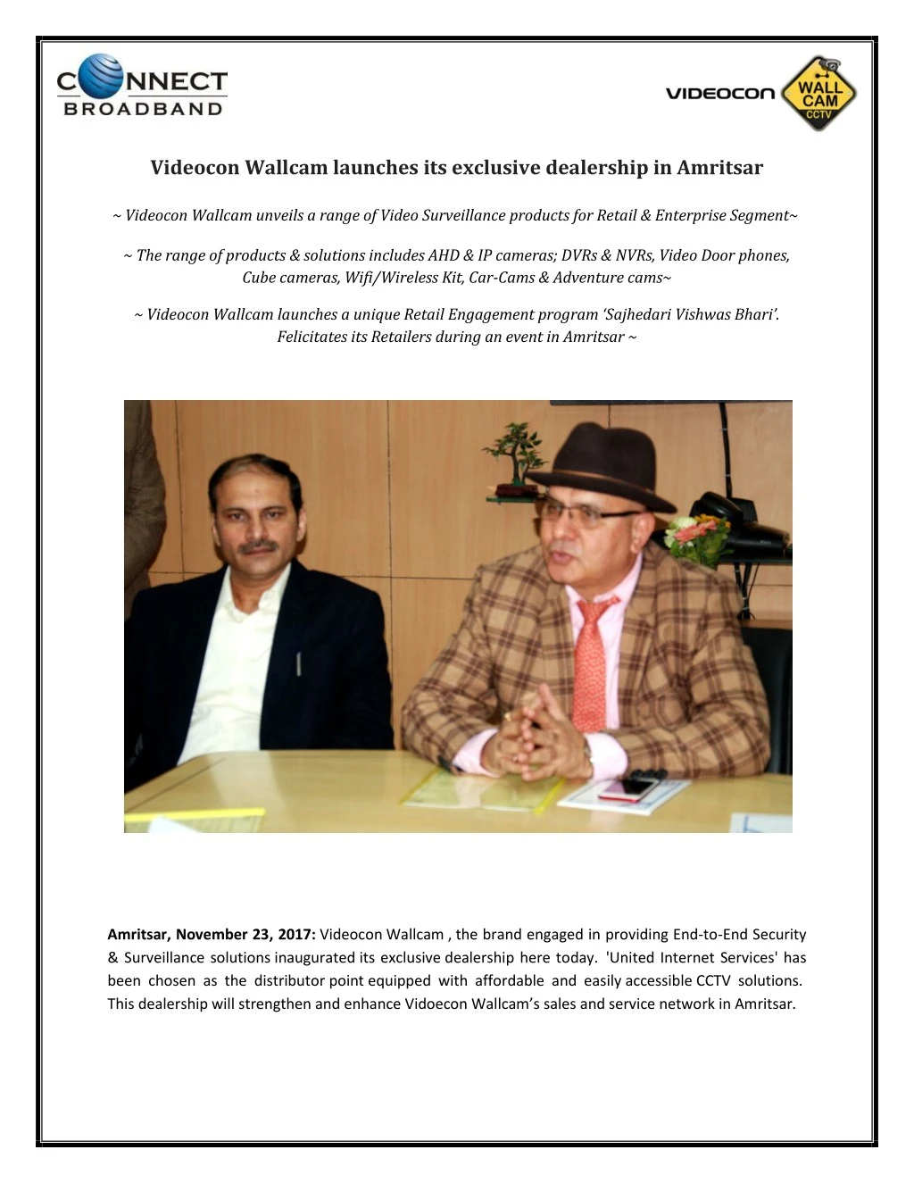 videocon wallcam launches its exclusive
