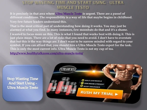 Stop Wasting Time And Start Using - Ultra Muscle Testo