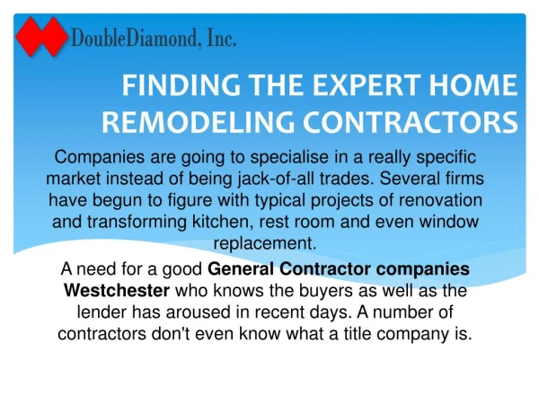 Finding The Expert Home Remodeling Contractors
