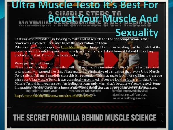 Ultra Muscle Testo It's Best For Boost Your Muscle And Sexuality