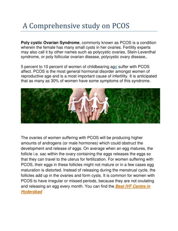 A comprehensive Study on PCOS