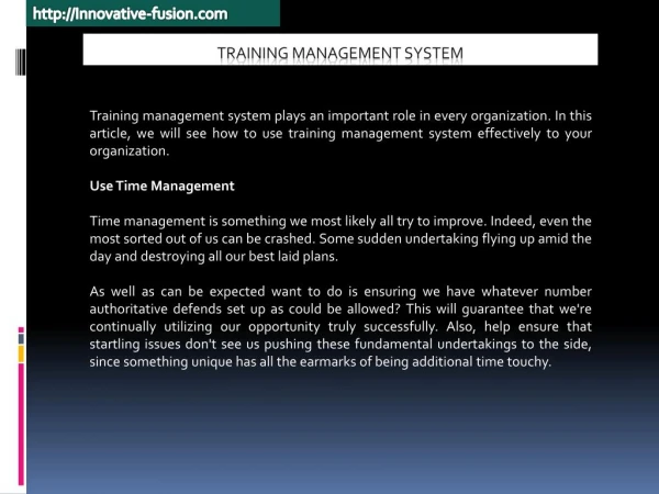 Find How to Use Training Management System?
