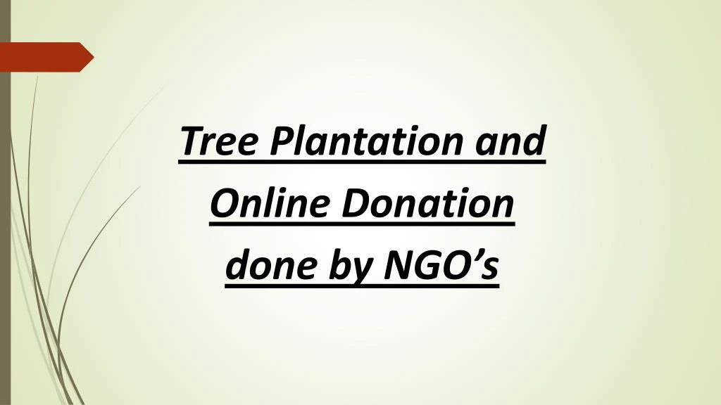 tree plantation and online donation done by ngo s