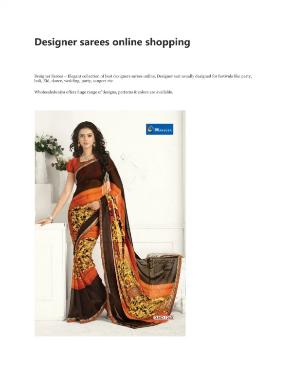 Designer Saree Online Shopping