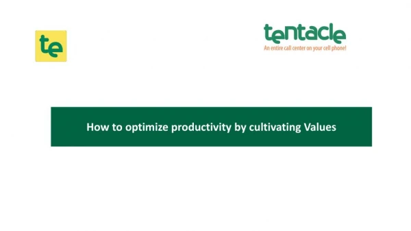 How to optimize productivity by cultivating Values