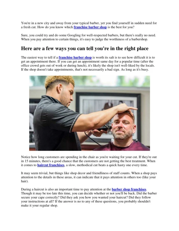 There's an easy way to tell if you've picked the right barbershop