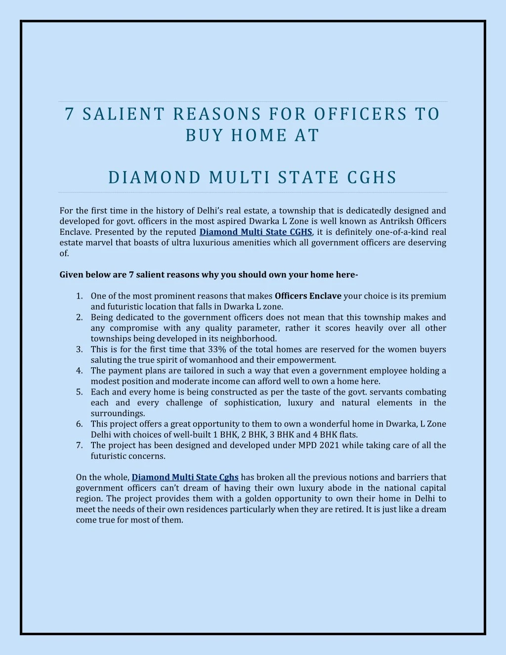 7 salient reasons for officers to buy home at