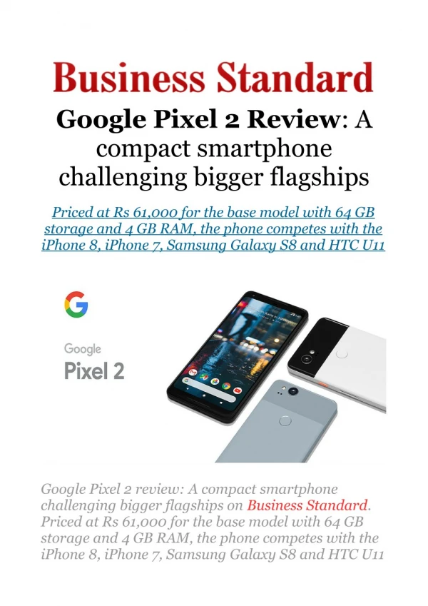 Google Pixel 2 review: A compact smartphone challenging bigger flagships