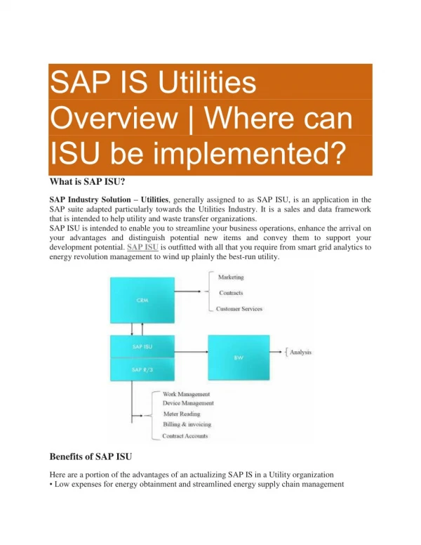 SAP IS Utilities Training Material