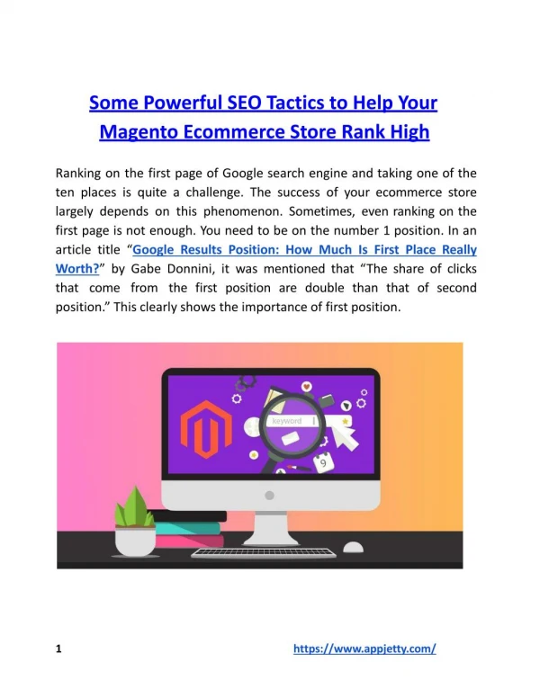 Some Powerful SEO Tactics to Help Your Magento Ecommerce Store Rank High