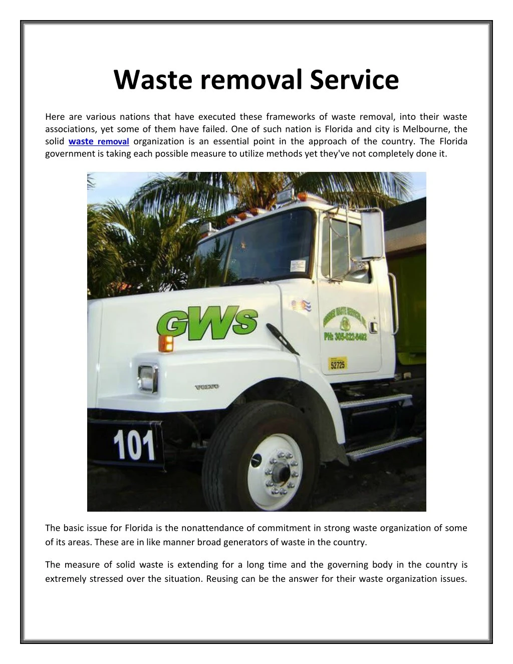 waste removal service