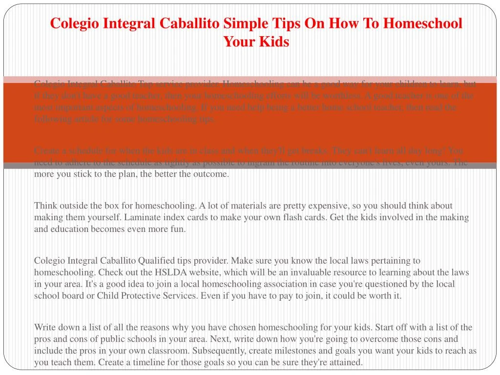 colegio integral caballito simple tips on how to homeschool your kids