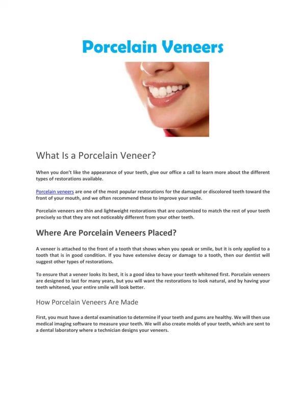 porcelain veneers