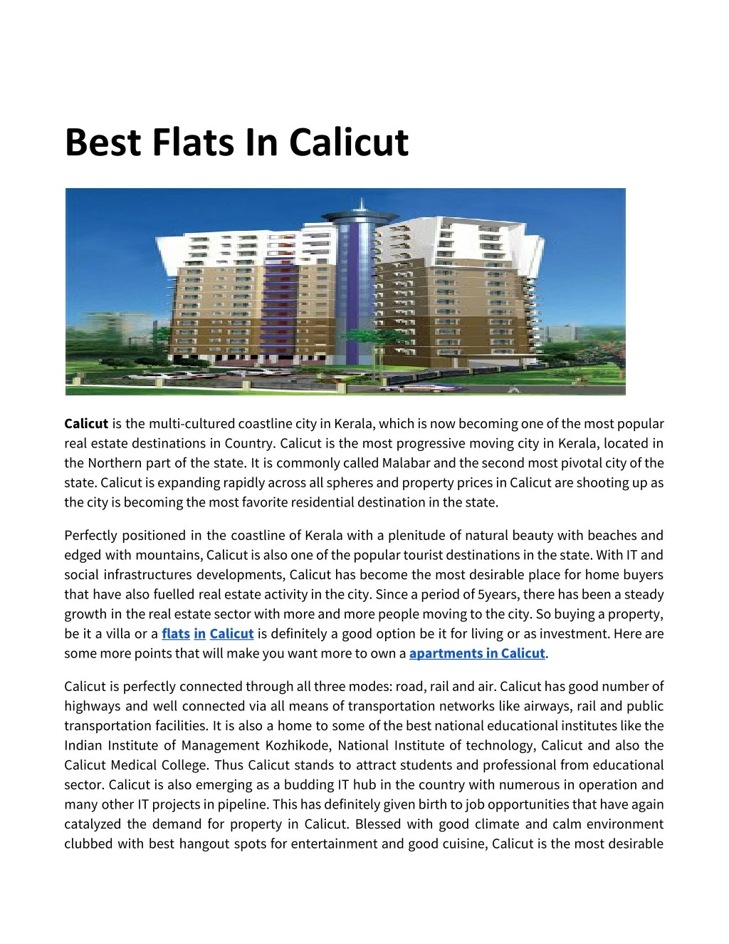 best flats in calicut