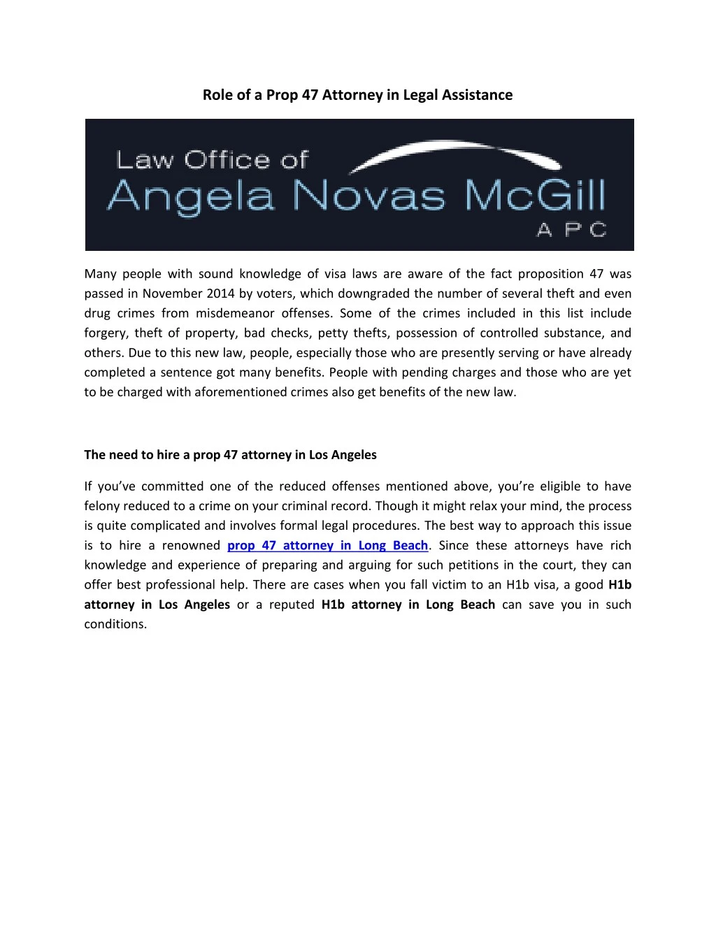role of a prop 47 attorney in legal assistance