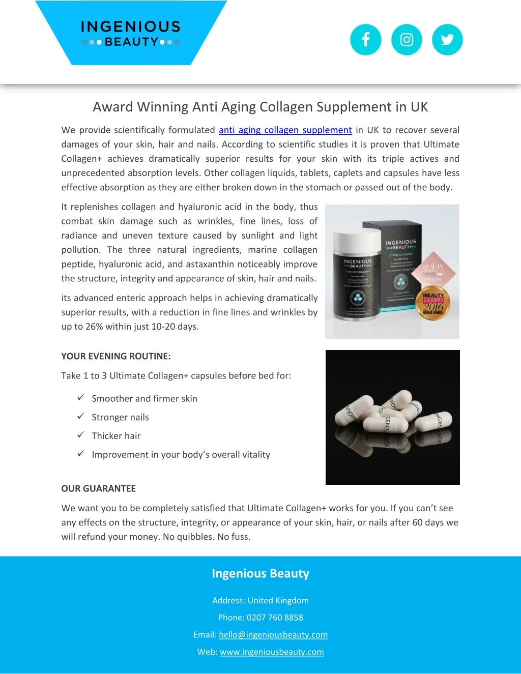 award winning anti aging collagen supplement in uk