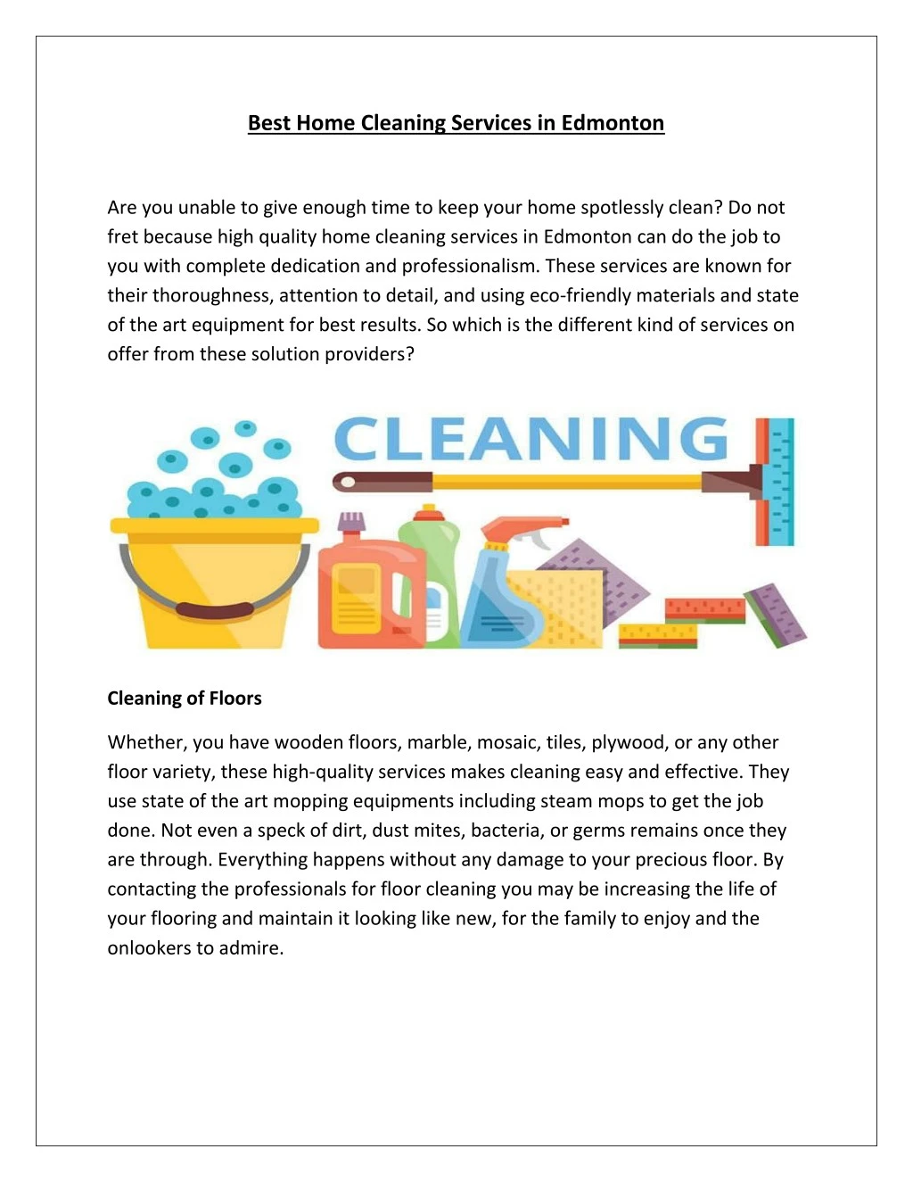 best home cleaning services in edmonton