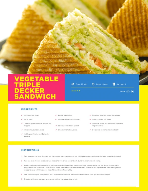 Vegetable Triple Decker Sandwich