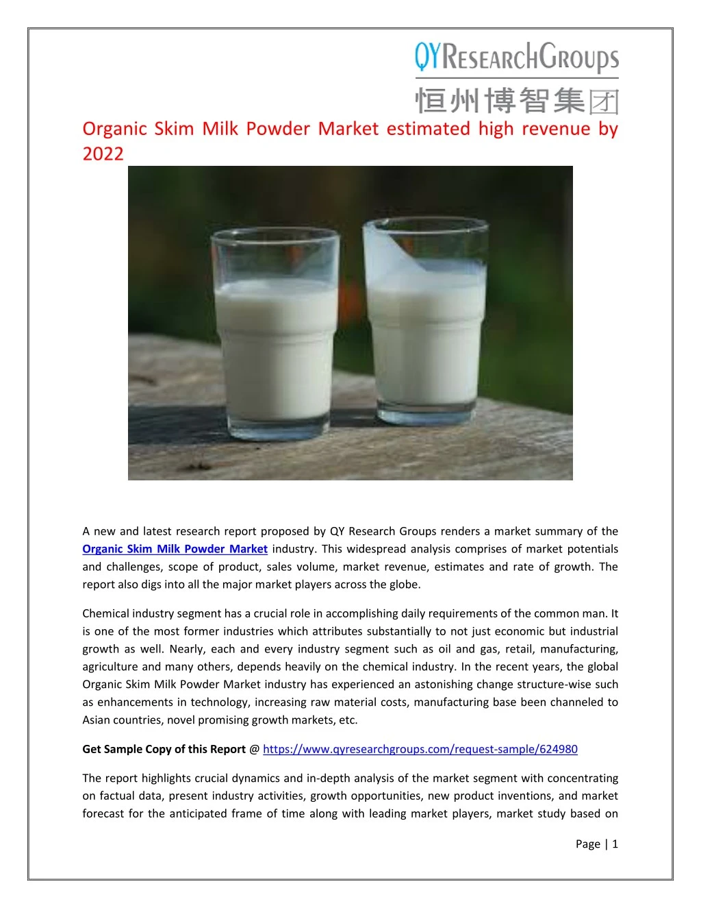 organic skim milk powder market estimated high