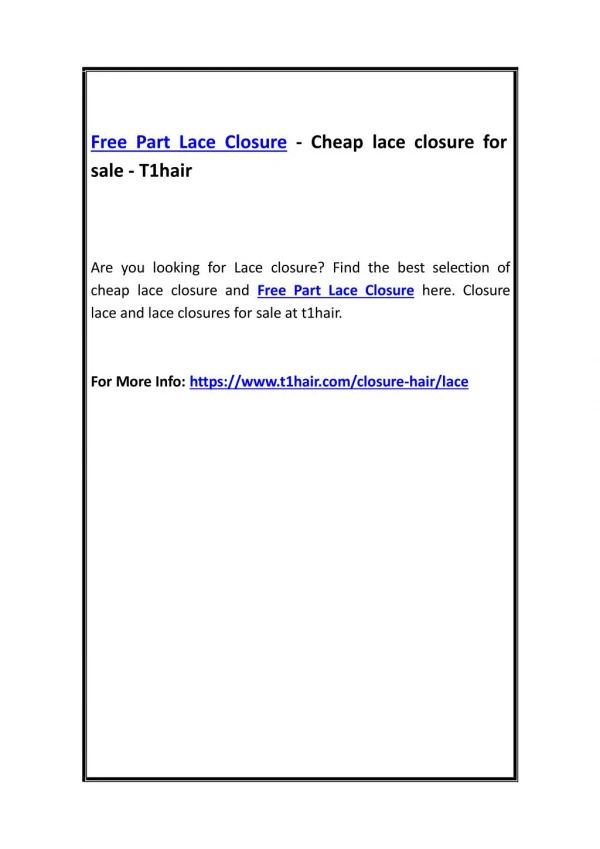 Free Part Lace Closure - Cheap lace closure for sale - T1hair