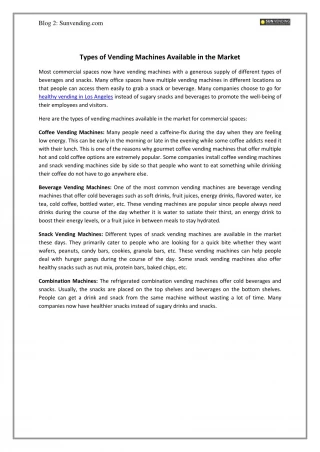 Types of Vending Machines Available in the Market - slide 1