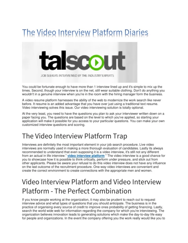 video interview platform