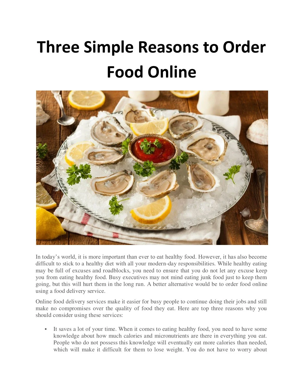 three simple reasons to order food online