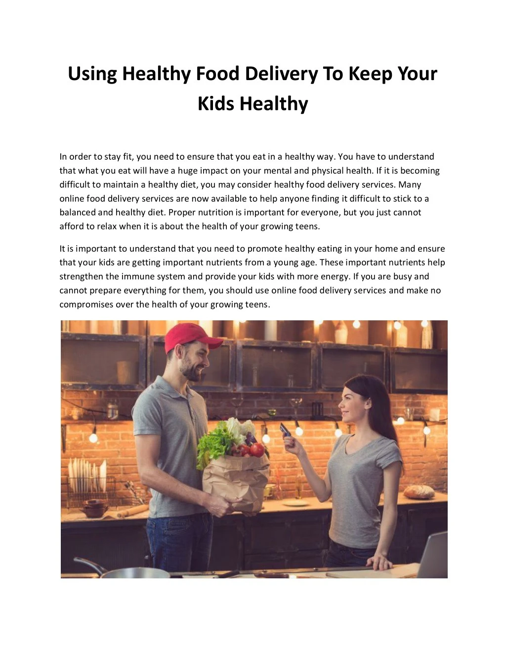 using healthy food delivery to keep your kids