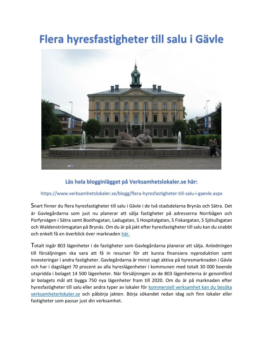 flera hyresfastigheter till salu i g vle