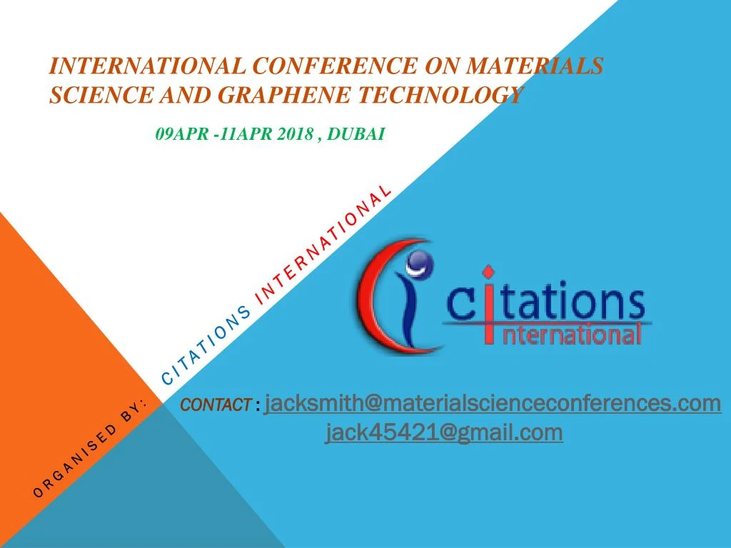 international conference on materials science and graphene technology