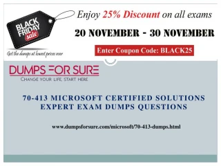 70-413 Exam Dumps - Proven Success Formula for 70-413 Test - slide 1