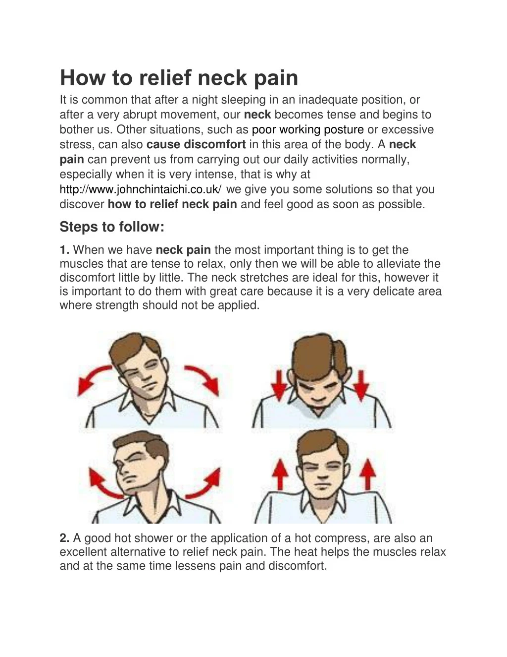 how to relief neck pain it is common that after