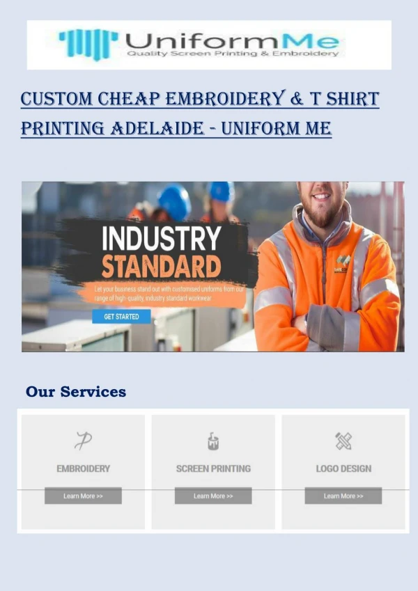 Cheap T Shirt Screen Printing & Workwear Embroidery | Adelaide - Uniform Me