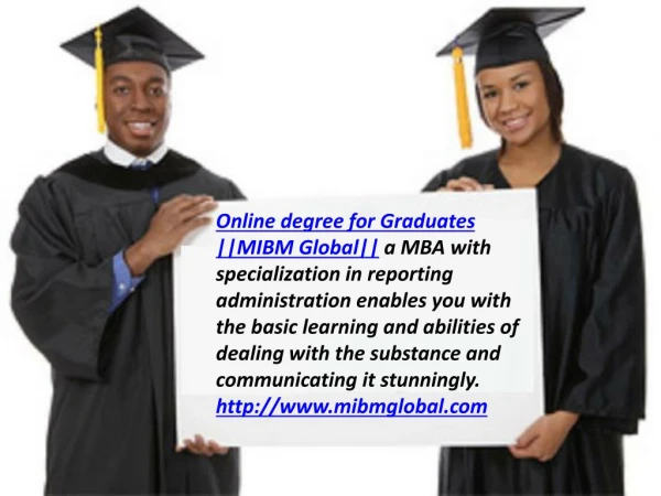 Online degree for Graduates MBA