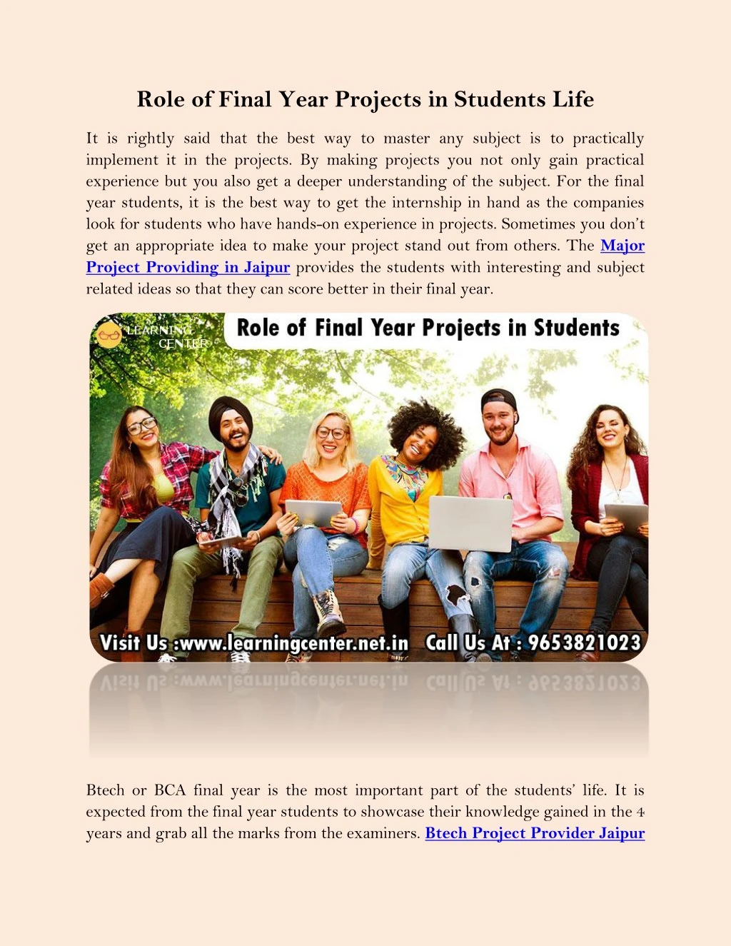 role of final year projects in students life