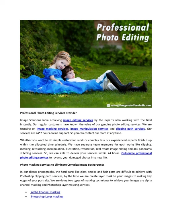 Professional Photo Editing Services from Custom Photo Editing Company