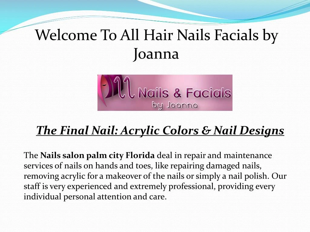 welcome to all hair nails facials by joanna