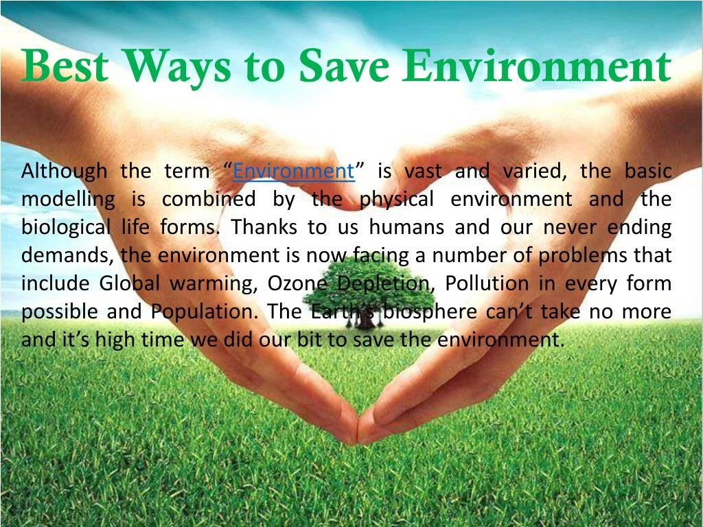 best ways to save environment
