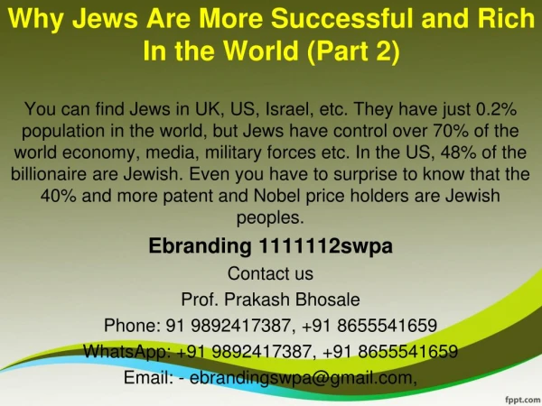 5.Why Jews Are More Successful and Rich In the World (Part 2)