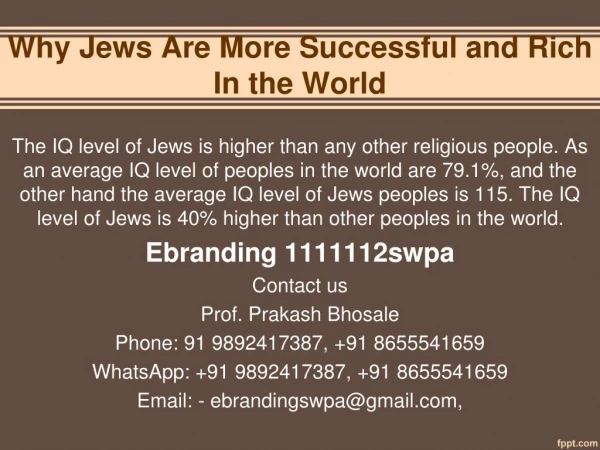 6.Why Jews Are More Successful and Rich In the World