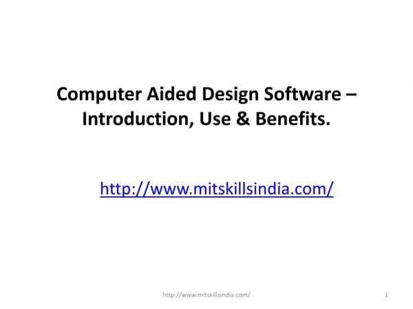 Computer Aided Design Software – Introduction, Use & Benefits. | CAD CAM CAE Course | MITSkills, Pune