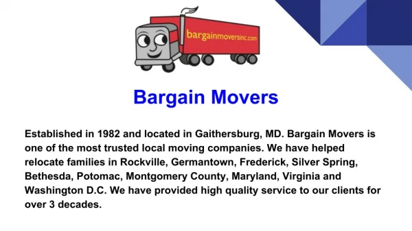 Residential Moving Company Maryland