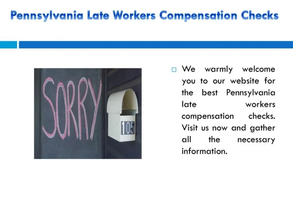 Pennsylvania Late Workers Compensation Checks
