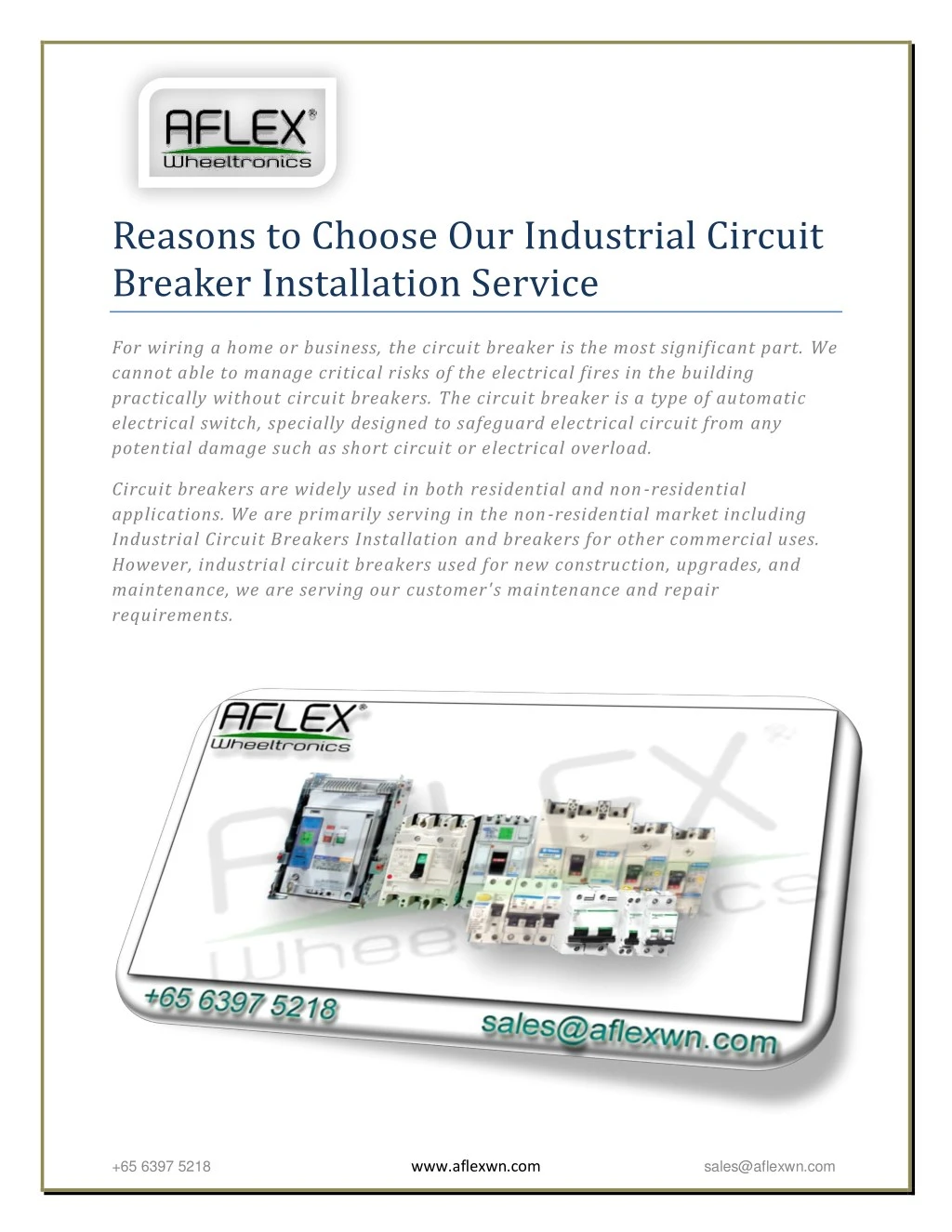 reasons to choose our industrial circuit breaker