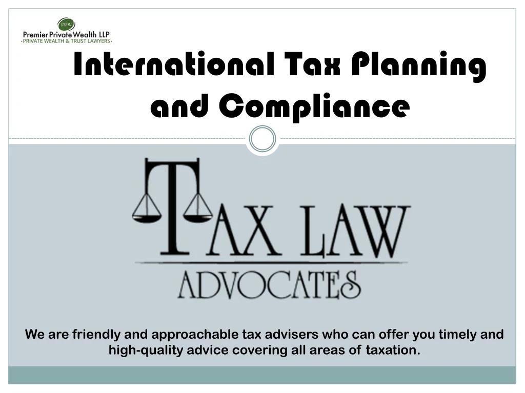 international tax planning and compliance