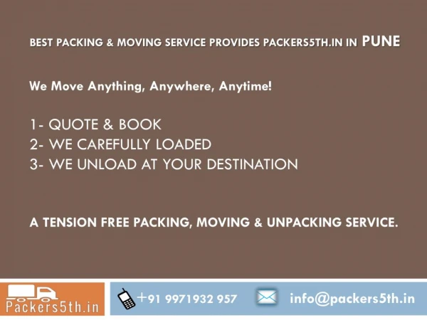 Packers5th.in best Packing and Moving service provider in Pune