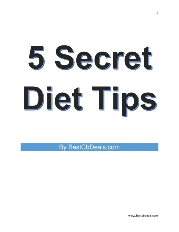 5 Secret Diet Tips